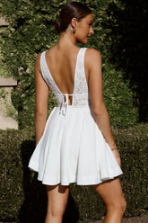 Shailene Lace Bodice A-Line Dress White